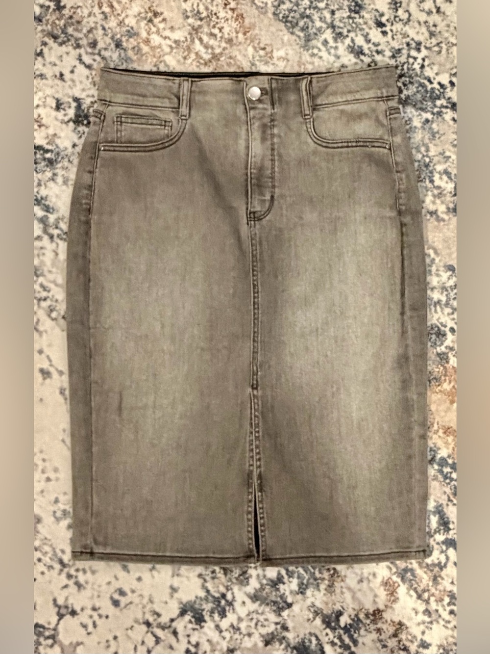 WHBM Outlet Pearl Vintage Denim Midi Skirt NWT 6